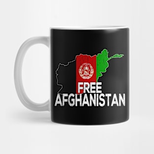 FREE AFGHANISTAN - Afghanistan Flag & Map Mug